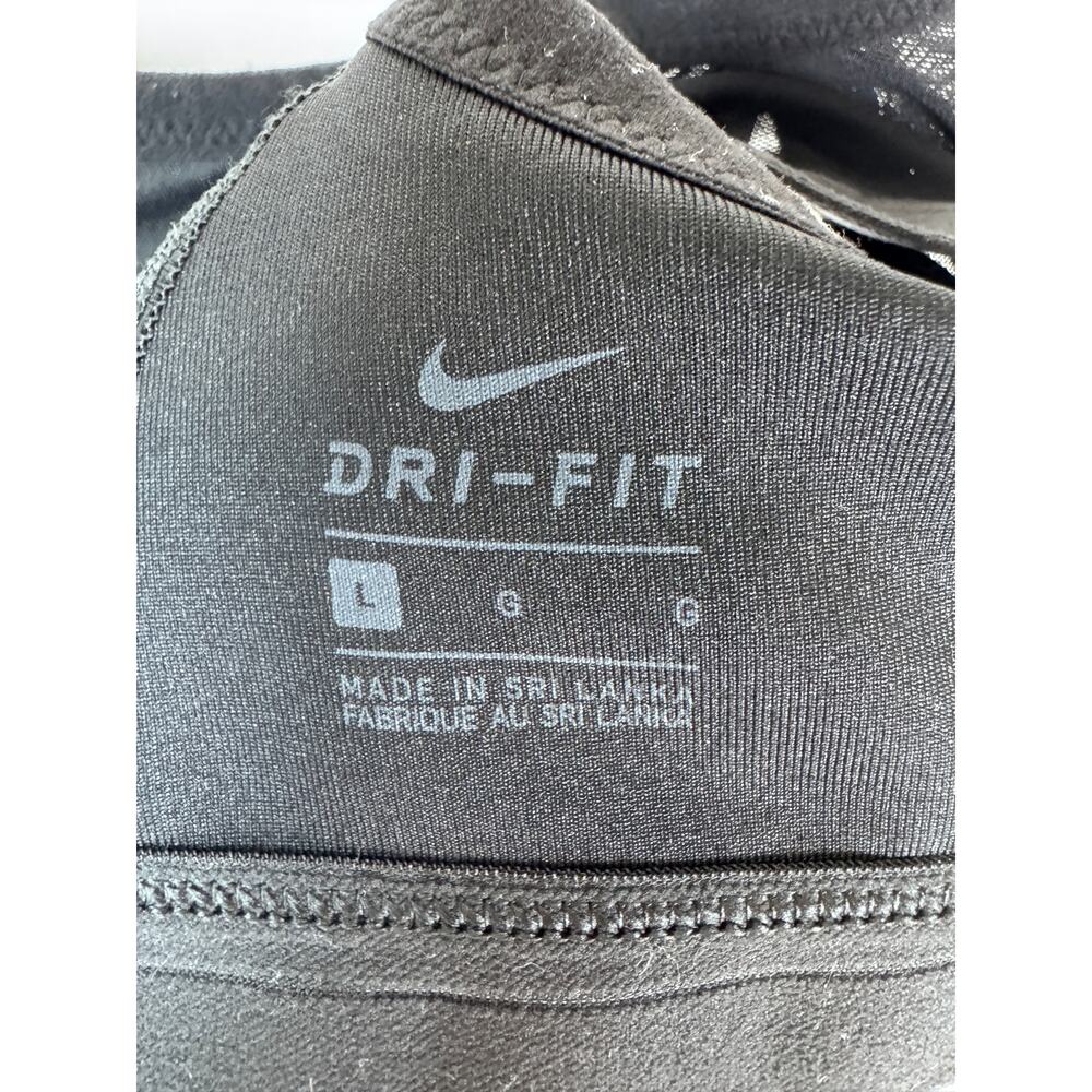 Nike Indy Dri Fit Sports Bra Women L Black Padded V Neck Strappy Yoga Workout - Picture 5 of 6